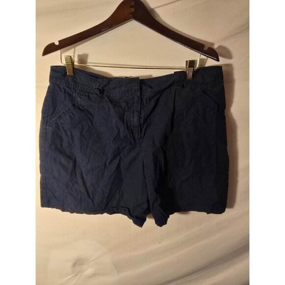Villager Liz Claiborne Womens Size 16 XL Navy Shorts Chinos Classic Comfy - Picture 1 of 2